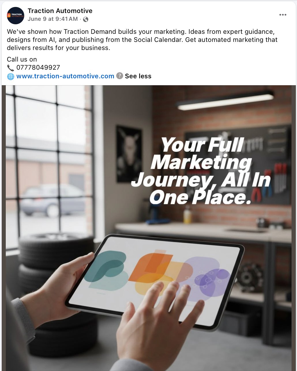 Facebook post example: Your Full Marketing Journey, All In One Place