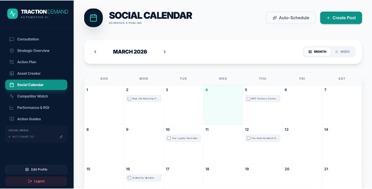Social Calendar screen